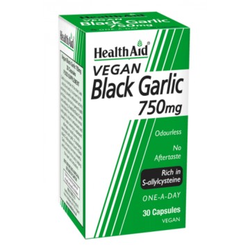 Health Aid Vegan Black Garlic 750mg, 30 Capsules