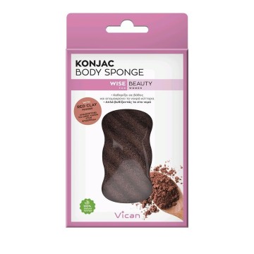 Vican Wise Beauty Konjac Body Sponge With Red Clay Powder