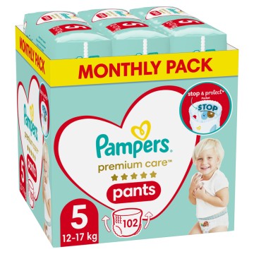 Pampers Monthly Premium Care Pants No 5 (12-17kg) 102τμχ