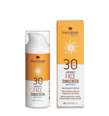 Messinian Spa Lightweight Face Sunscreen Matte Effect SPF30