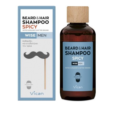 Vican Wise Men Beard & Hair Shampoo Σαμπουάν για τα Μαλλιά και τη Γενειάδα 200ml