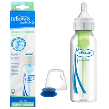 Dr. Browns Medical Zero Resistance Shishe plastike për bebe (qafë e ngushtë) 0m+ 250ml