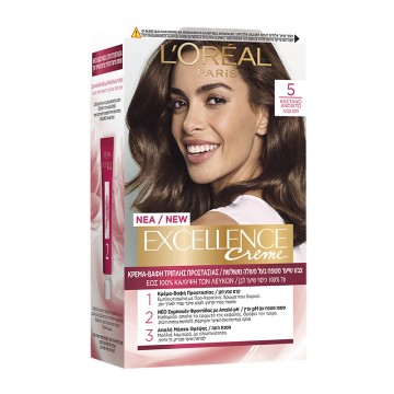 LOreal Excellence Creme No 5 Καστανό Ανοιχτό Βαφή Μαλλιών 48ml LOreal Excellence Creme No 5 Καστανό Ανοιχτό Βαφή Μαλλιών 48ml