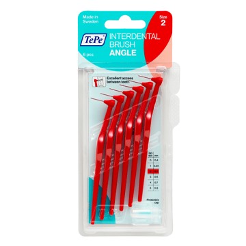 TePe International Brush Angle, Interdental Brushes Red Size 2 0.5mm 6pcs