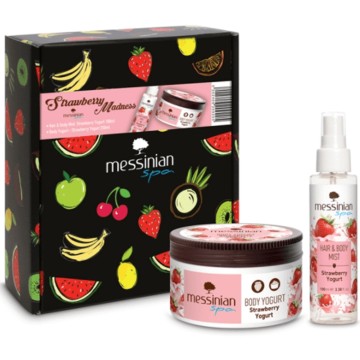 Messinian Spa Promo Strawberry Madness Hair & Body Mist 100ml & Body Yogurt 250ml