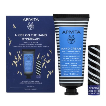 Apivita Promo A Kiss On The Hand Hypericum, Crème Mains 50 ml & Soin Lèvres