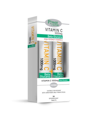 Power Health Promo Vitamin C 100mg Beta Glucans, 2x20 Αναβράζοντα Δ...