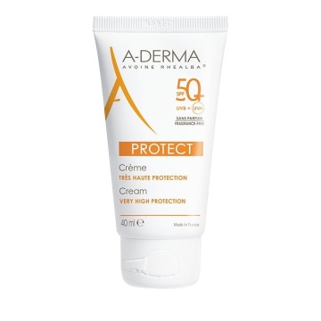 Krem A-Derma Protect SPF50+, Krem kundër diellit për fytyrën pa aromë, 40 ml