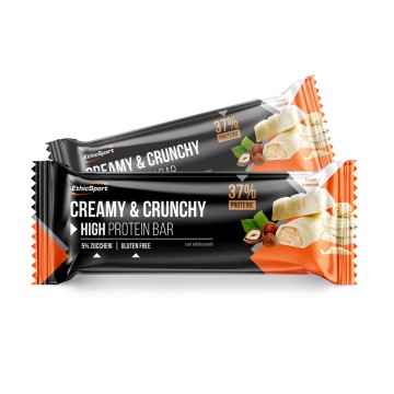 EthicSport Creamy & Crunchy-White and Hazelnut Πρωτεϊνική Μπάρα με Χαμηλή Περιεκτικότητα σε Ζάχαρη 30gr