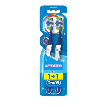 Oral-B Complete Clean 5 Way 40 Medium, Οδοντόβουρτσα Μέτρια 2τμχ