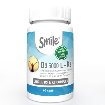 Smile D3 5000IU & K2, 60caps Smile D3 5000IU & K2, 60caps