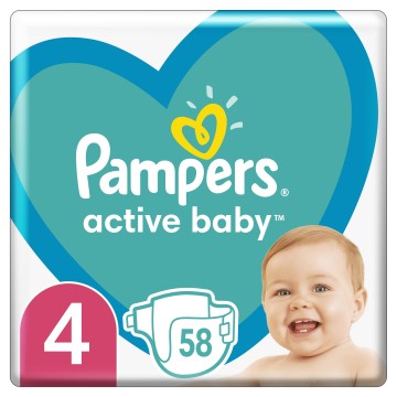 Pampers Active Baby Maxi Pack №4 (9-14кг) 58шт