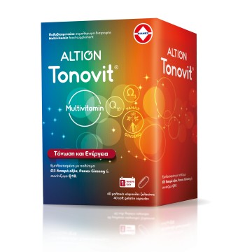 Altion Tonovit Πολυβιταμίνη με Ω-3 Λιπαρά Οξέα και Q10, Χωρίς Ιώδιο... Altion Tonovit Πολυβιταμίνη με Ω-3 Λιπαρά Οξέα και Q10, Χωρίς Ιώδιο...