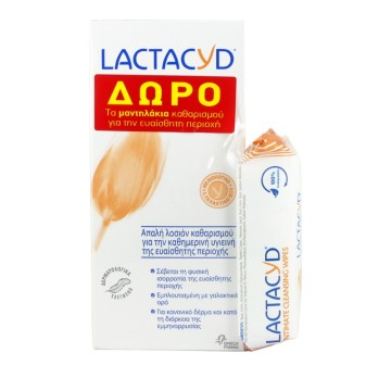 Лактацид Лосьон для интимной гигиены 300 мл и салфетки для интимной гигиены в ПОДАРОК ​​15 шт.