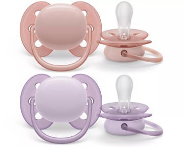 Philips Avent Ultra Soft SCF091/31 Σομόν/Μωβ 0-6m, 2 τεμάχια