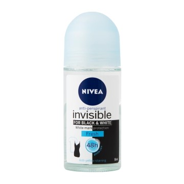 Nivea Roll-On Αποσμητικό Invisible for Black & White Fresh 50ml
