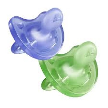 Chicco Physio Soft, All Silicone Pacifier 16-36m Purple or Green (02713-31)