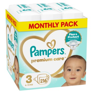 Pampers Premium Care Νο3 (6-10kg), 216 τεμάχια Pampers Premium Care Νο3 (6-10kg), 216 τεμάχια