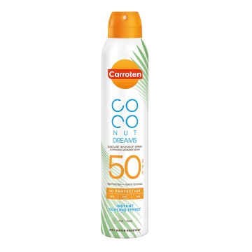 Caroten Coconut Dreams Crema solare spray trasparente SPF50, 200 ml