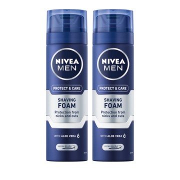 Nivea Men Protect & Care Shaving Foam with Aloe Vera 2x250ml