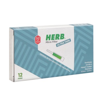 Herb Micro Filter Ultra Thin για Slim ή Στριφτό Τσιγάρο 12 τεμάχια