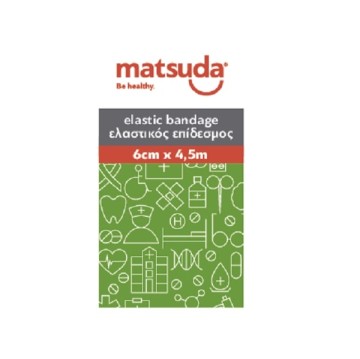 Matsuda Ελαστικός Επίδεσμος 6cm x 4.5m Λευκό 1τμχ Matsuda Ελαστικός Επίδεσμος 6cm x 4.5m Λευκό 1τμχ