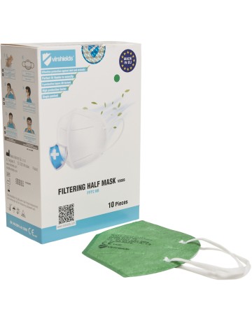 Virshields Filtering Half Mask FFP2 NR Green 10 τεμάχια