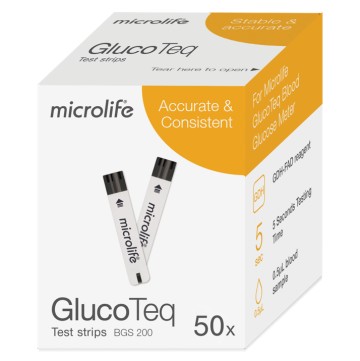 Microlife GlucoTeq BGS 200, Ταινίες Μέτρησης Γλυκόζης Αίματος 50τμχ Microlife GlucoTeq BGS 200, Ταινίες Μέτρησης Γλυκόζης Αίματος 50τμχ