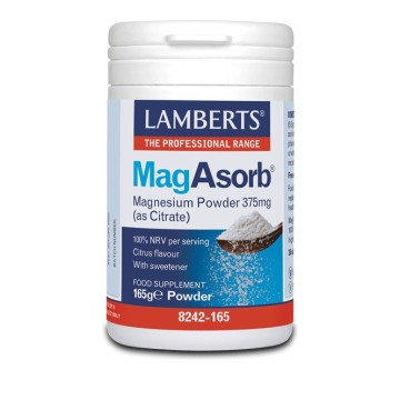 Lamberts MagAsorb 375mg مسحوق ، مغنيسيوم عالي الامتصاص 165 غرام