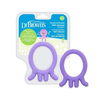 Dott. Anello da dentizione in silicone Octopus Browns 3m+ 1pz