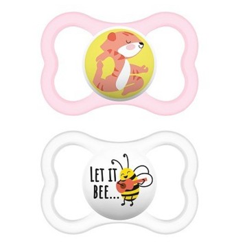 Mam Air Orthodontic Pacifiers Latex 16+ months Pink/White 2pcs