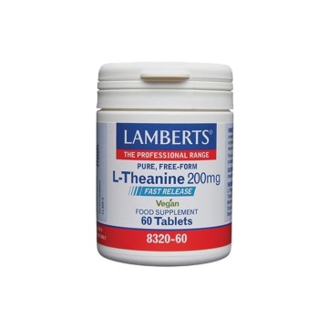 Lamberts L-Theanine 200 mg бързо освобождаване веган 60 таблетки