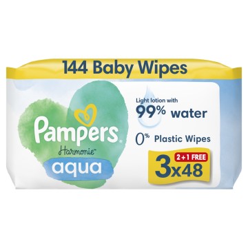 Pamperts Harmonie Aqua Baby Wipes 144τμχ