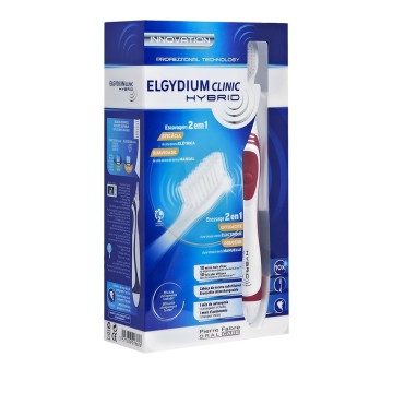 Elgydium Clinic Brosse à Dents Hybride, New Bordeaux Brosse à Dents Electrique 1pc
