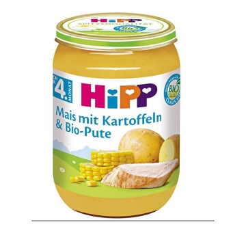Hipp Γεύμα Καλαμπόκι με Πατάτες και Βιολογική Γαλοπούλα 4m+ 190gr Hipp Γεύμα Καλαμπόκι με Πατάτες και Βιολογική Γαλοπούλα 4m+ 190gr