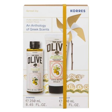 Korres Promo Olive Αχλάδι Renewing Body Cleanser, 250ml & Body Smoo...