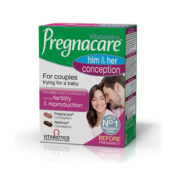 Vitabiotics Pregnacare Him + Her Conception, за двойки, опитващи се за бебе, 60 таблетки