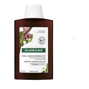 Klorane Quinine & Edelweiss Bio Strength, Шампоан за изтъняваща коса против косопад 200 мл