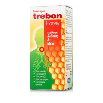 Uni-Pharma Trebon Натурален меден сироп с екстракт от алтея и мед 100 мл