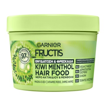 Garnier Fructis Kiwi Menthol Hair Food 3 in 1 Mask, 400ml Garnier Fructis Kiwi Menthol Hair Food 3 in 1 Mask, 400ml