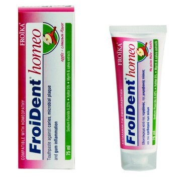 Froika Froident Homeo, dentifricio adatto per l'omeopatia al gusto di mela e cannella 75 ml