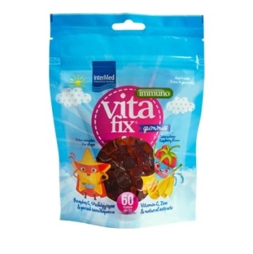 Intermed Vitafix Immuno Gummies Με Γεύση Σμέουρο Από 4 ετών 60 τεμάχια Σε Σακουλάκι