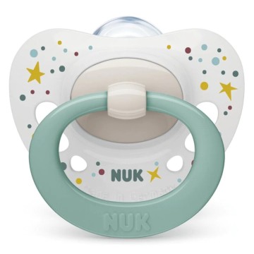 Nuk Signature Silicone White with Green 0-6m with Case 1pc