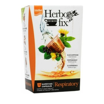 Капсулы Intermed Herbofix Respiratory, совместимые с кофемашиной Nespresso, 10 капсул