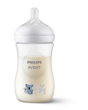 Пластмасова бебешка бутилка Philips Avent Natural Response Koala 1м+ 260мл