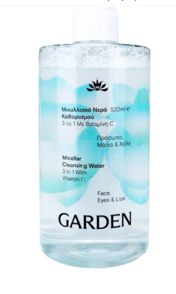 Garden Micellar Cleansing Water 3 in 1 Face, Eyes & Lips, 520ml Garden Micellar Cleansing Water 3 in 1 Face, Eyes & Lips, 520ml