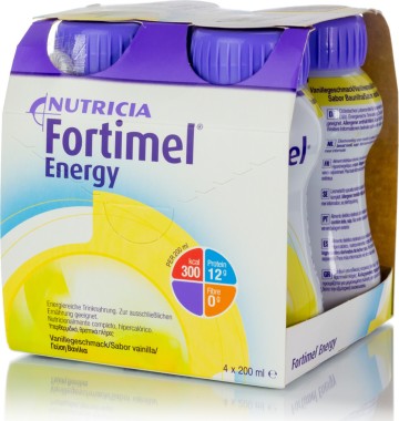Nutricia Fortimel Energy au goût de vanille, 4x200 ml