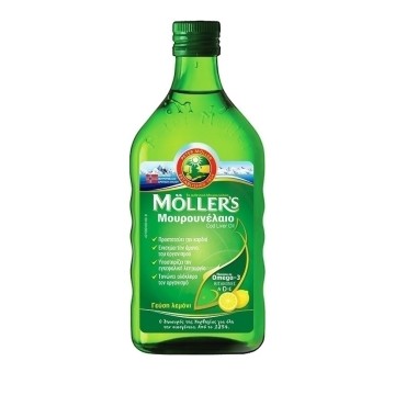 Mollers Cod Liver Oil, масло от черен дроб на треска с вкус на лимон 250 мл