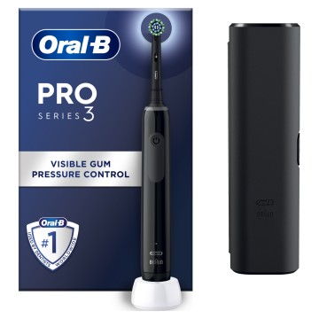 Oral-B Pro Series 3 Ηλεκτρική Οδοντόβουρτσα, Μαύρη με Θήκη Ταξιδίου...