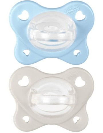 Chicco Πιπίλες Physio Forma Dual Soft 2-6m Γκρι/Σιέλ, 2 τεμάχια